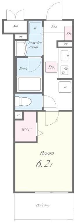 昭和通の完工年月(2022年5月)築の賃貸アパートの間取り