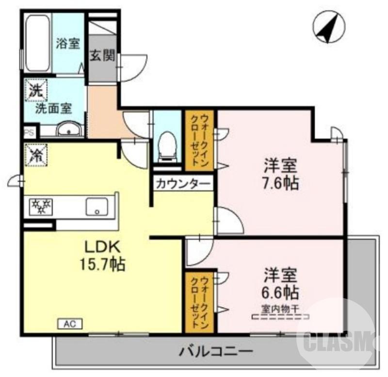 中百舌鳥町の完工年月(2024年9月)築の賃貸アパートの間取り