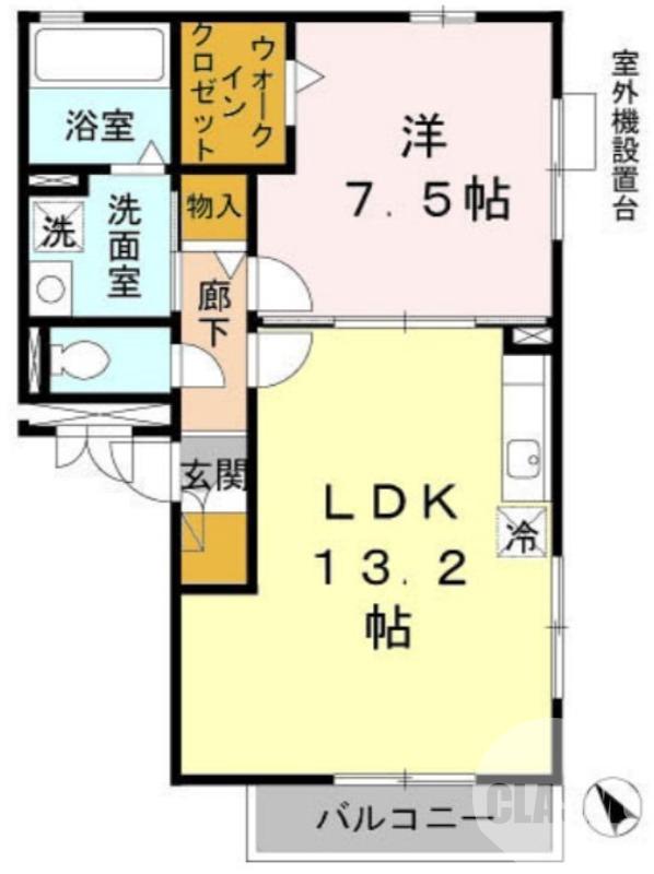 出島海岸通の完工年月(2008年3月)築の賃貸アパートの間取り