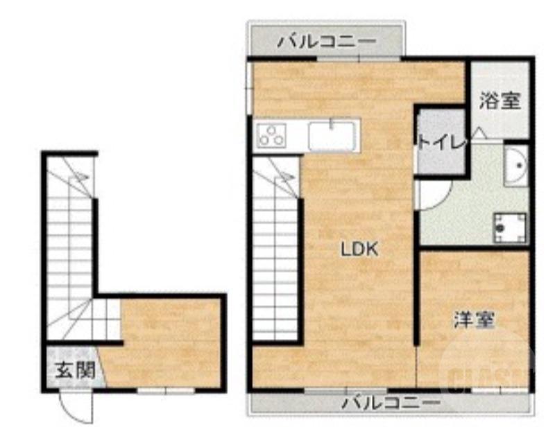 鳥飼下の完工年月(1971年10月)築の賃貸一戸建ての間取り