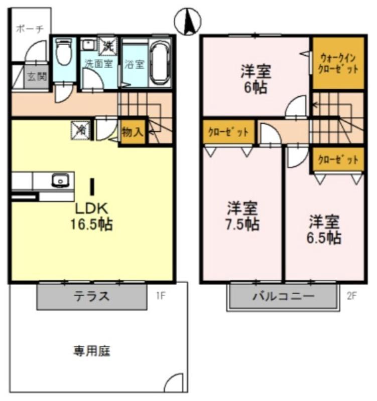 長曽根町の完工年月(2007年5月)築の賃貸一戸建ての間取り