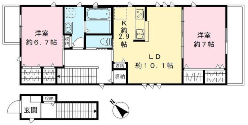 中之町東の完工年月(2022年10月)築の賃貸アパートの間取り