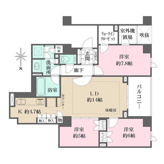 ザ・パークハウス京都鴨川御所東の間取り