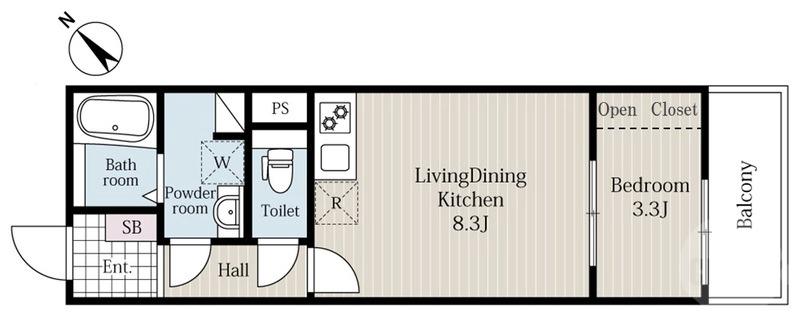 淡路の完工年月(2025年11月)築の賃貸アパートの間取り