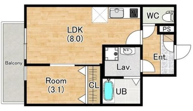 西湊町の完工年月(2025年12月)築の賃貸アパートの間取り