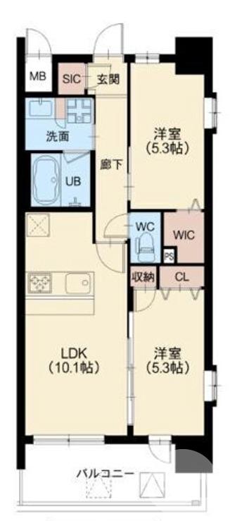 百舌鳥梅町の完工年月(2024年2月)築の賃貸マンションの間取り