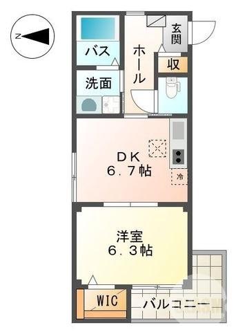 中三国ヶ丘町の完工年月(2014年9月)築の賃貸マンションの間取り