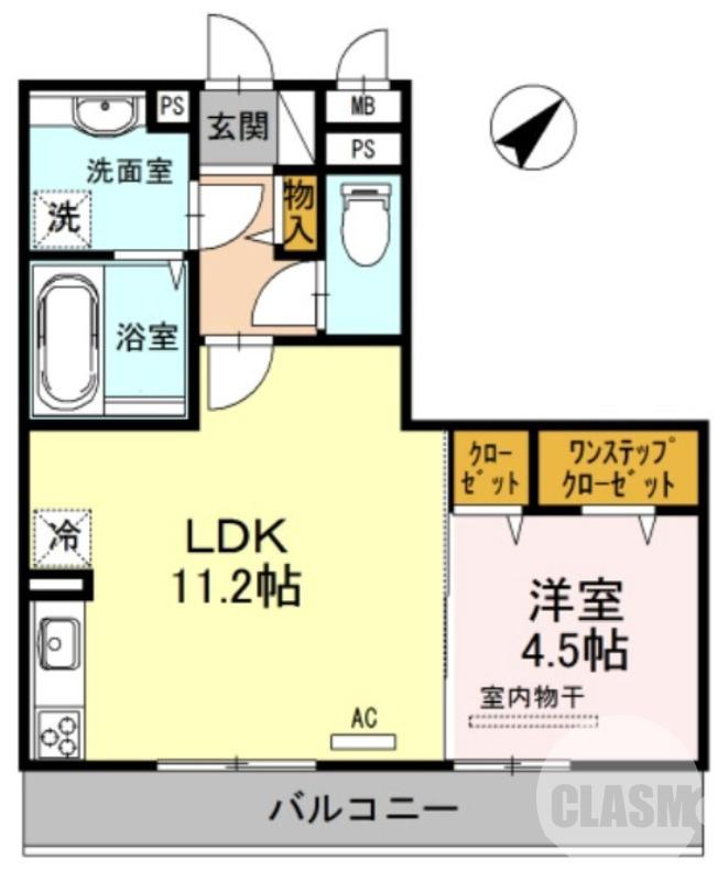 百舌鳥梅町の完工年月(2016年10月)築の賃貸アパートの間取り