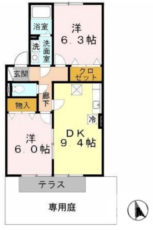 天美北の完工年月(2005年9月)築の賃貸アパートの間取り