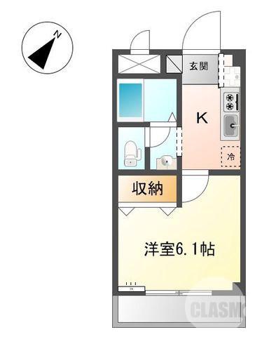 鳳中町の完工年月(2002年6月)築の賃貸マンションの間取り