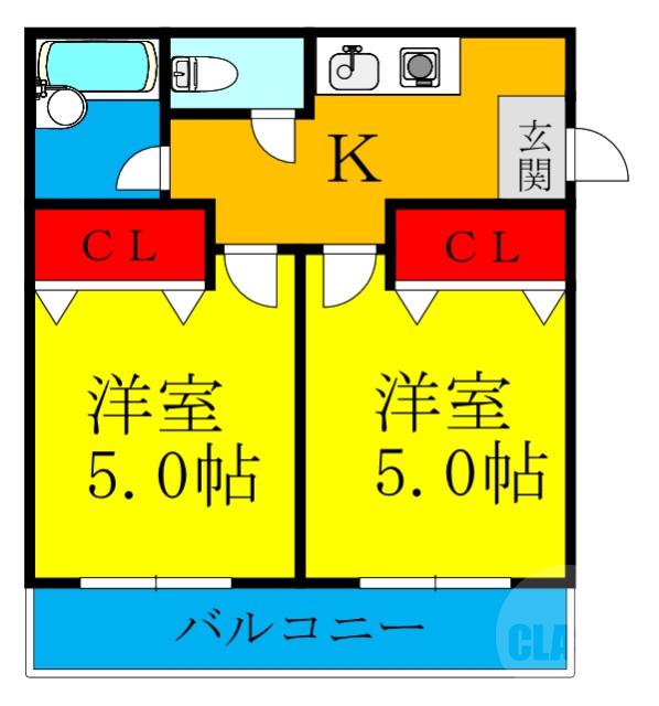 豊新の完工年月(1998年1月)築の賃貸マンションの間取り