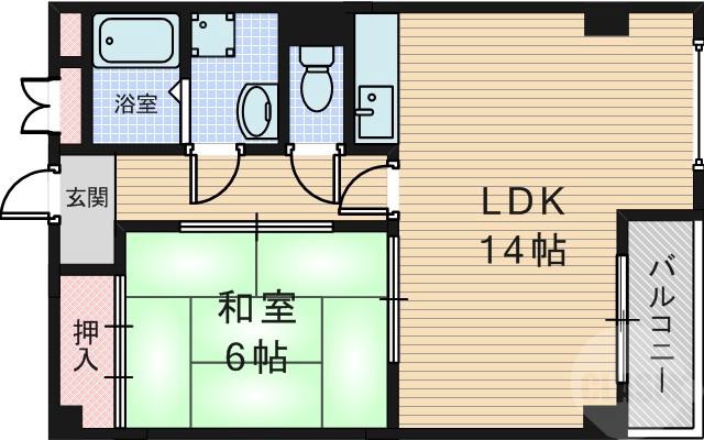 豊里の完工年月(1976年11月)築の賃貸マンションの間取り
