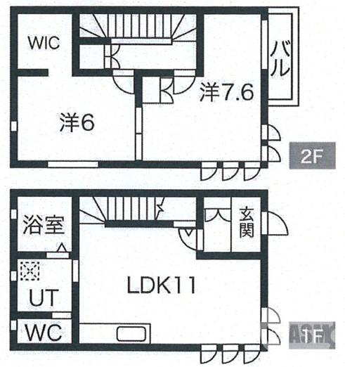 北三国ヶ丘町の完工年月(2024年2月)築の賃貸一戸建ての間取り