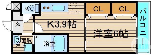 長曽根町の完工年月(2008年1月)築の賃貸マンションの間取り