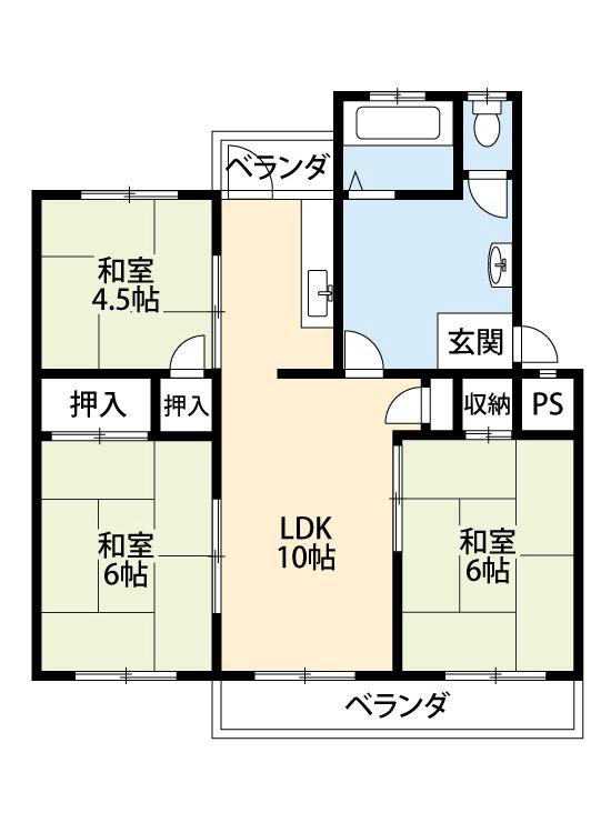 香里三井団地A85号棟の間取り