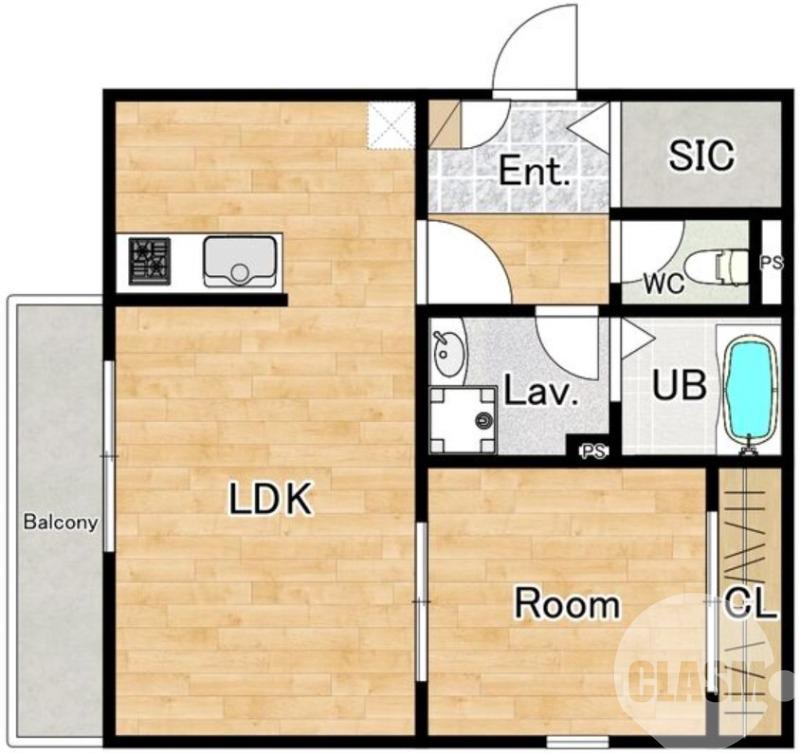 中百舌鳥町の完工年月(2025年11月)築の賃貸アパートの間取り