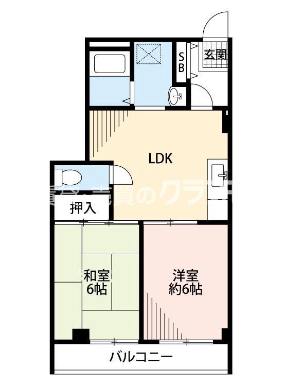 平尾の完工年月(1992年4月)築の賃貸マンションの間取り