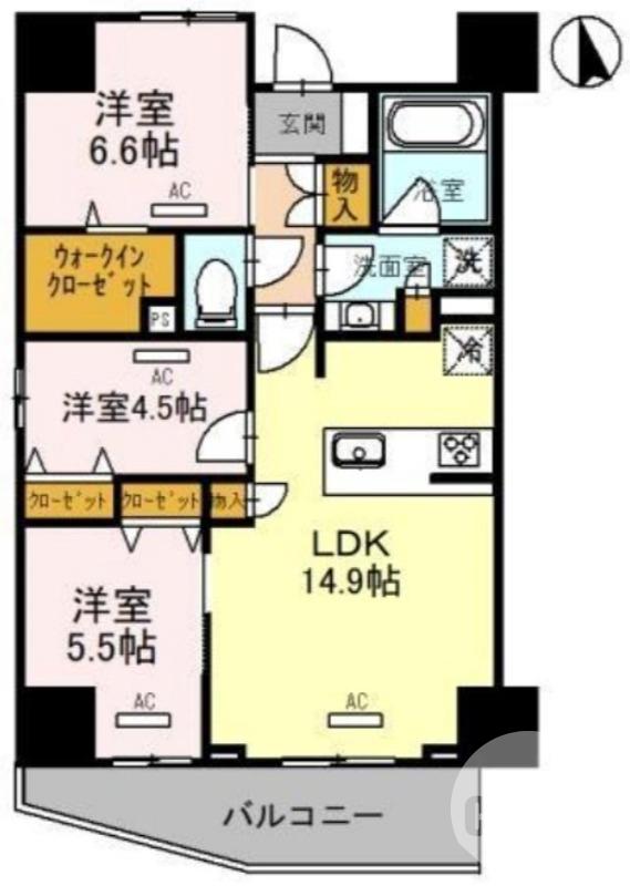 東湊町の完工年月(2023年4月)築の賃貸マンションの間取り