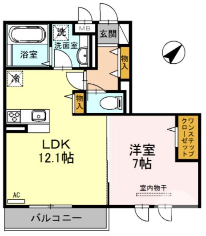 伏尾の完工年月(2015年3月)築の賃貸アパートの間取り