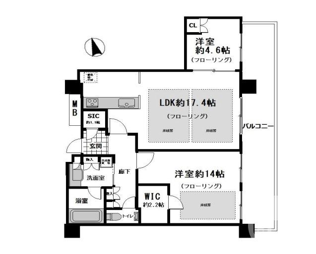 三国ヶ丘御幸通の完工年月(2021年1月)築の賃貸マンションの間取り