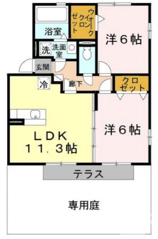 阿弥の完工年月(2006年8月)築の賃貸アパートの間取り