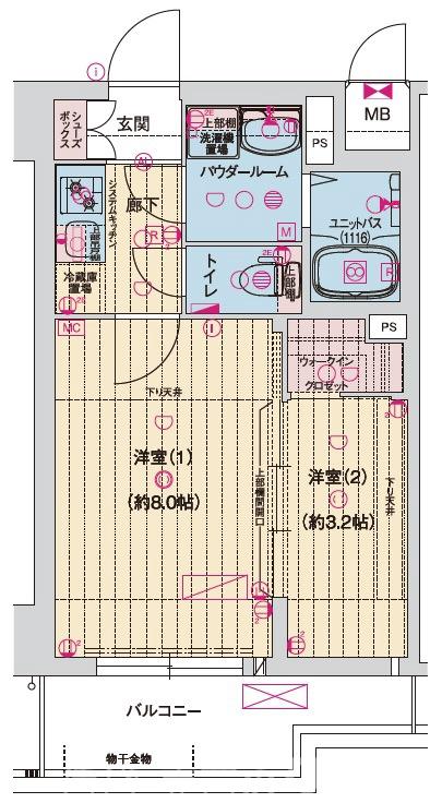 Asclaire京都西院(アスクレール京都西院)の間取り