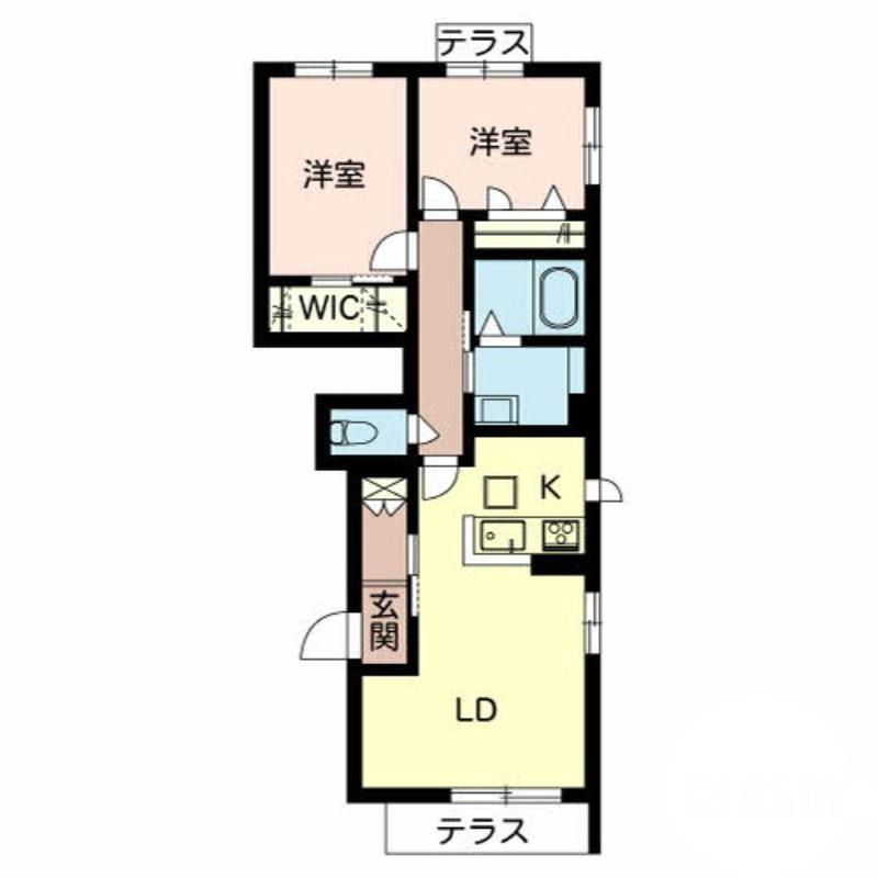 南三国ヶ丘町の完工年月(2019年3月)築の賃貸アパートの間取り