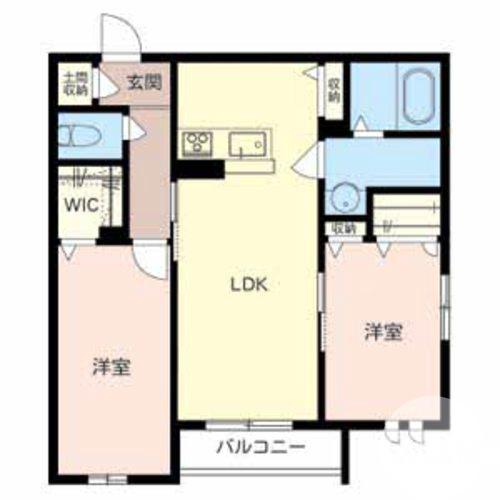 上野芝町の完工年月(2015年2月)築の賃貸アパートの間取り