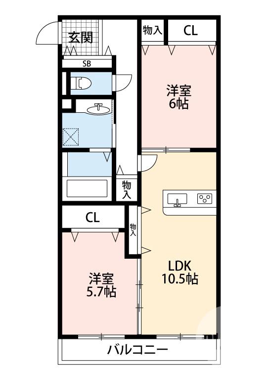 竹城台の完工年月(2018年9月)築の賃貸アパートの間取り