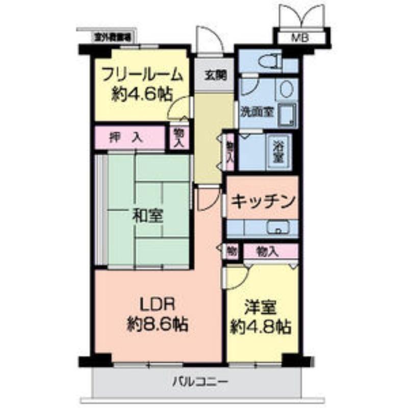 浜寺石津町東の完工年月(1999年2月)築の賃貸マンションの間取り