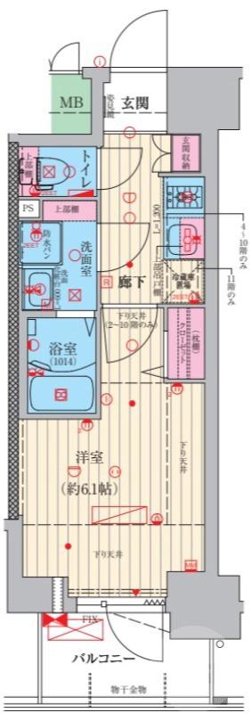 岸部南の完工年月(2025年10月)築の賃貸マンションの間取り