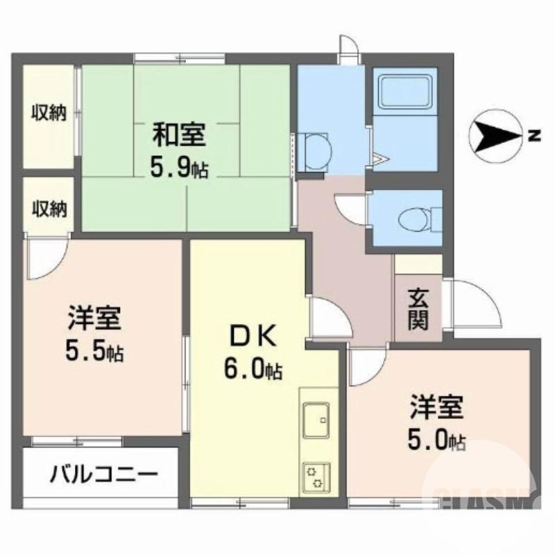 新堂の完工年月(1992年9月)築の賃貸アパートの間取り