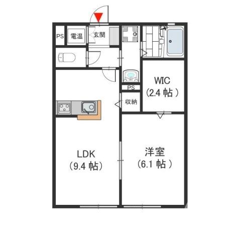日置荘西町の完工年月(2014年3月)築の賃貸アパートの間取り