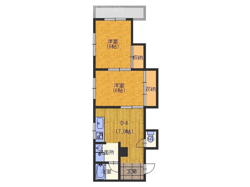 常盤町の完工年月(1985年9月)築の賃貸マンションの間取り