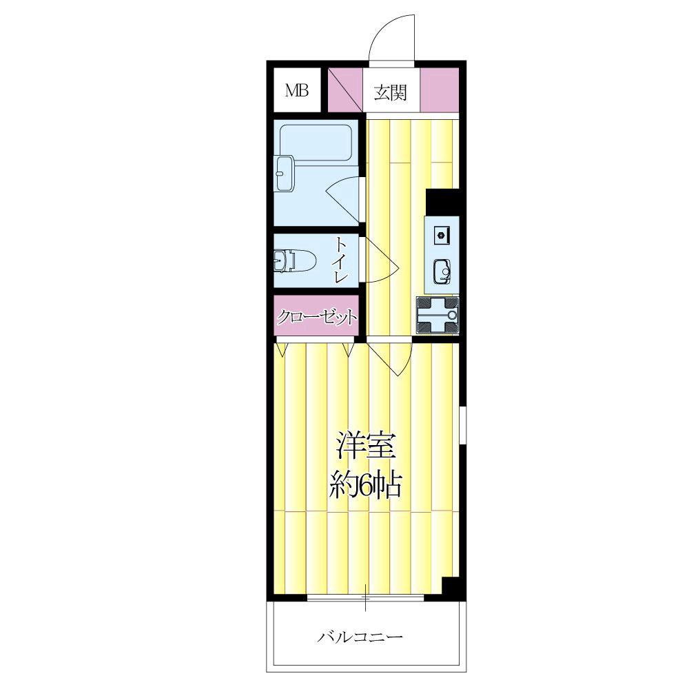 岸部中の完工年月(1997年5月)築の賃貸マンションの間取り