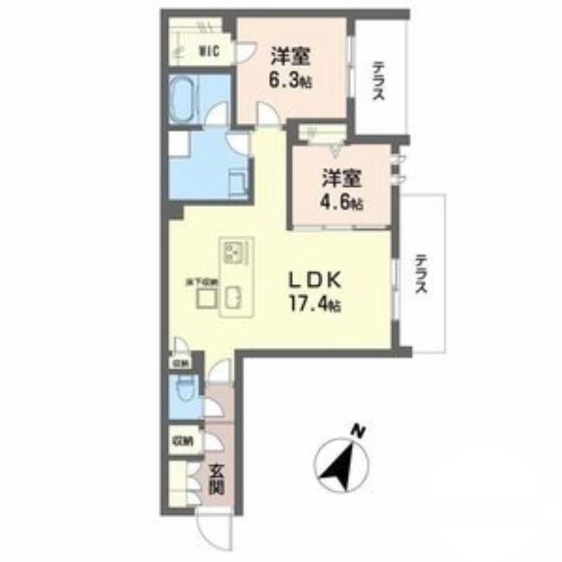 山田東の完工年月(2026年2月)築の賃貸マンションの間取り