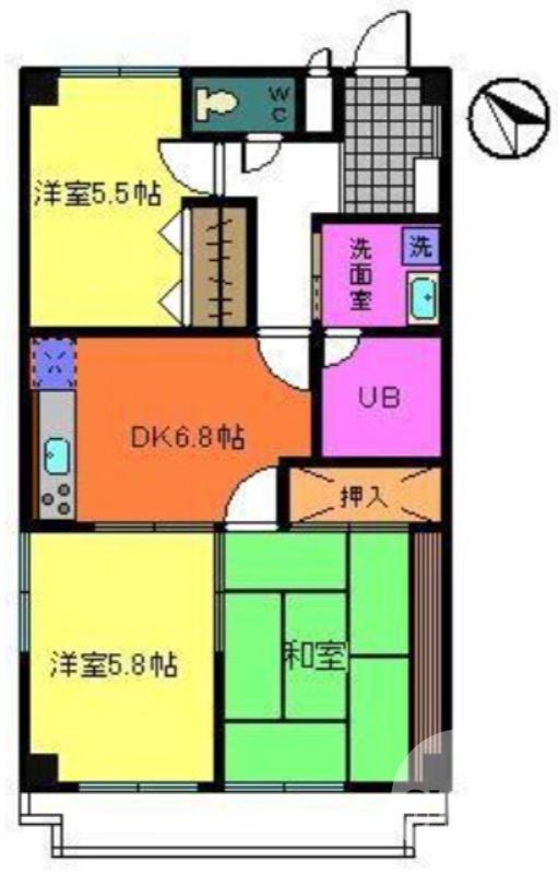 深井清水町の完工年月(1994年11月)築の賃貸マンションの間取り