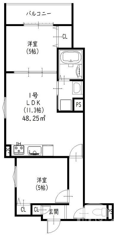日置荘西町の完工年月(2025年11月)築の賃貸アパートの間取り