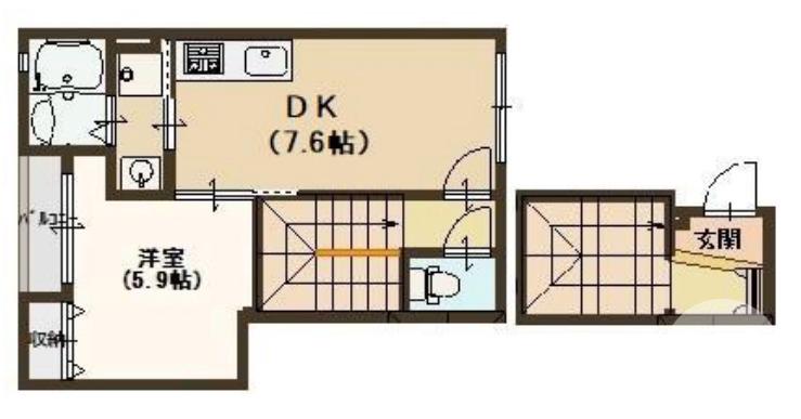 柏木町の完工年月(2015年9月)築の賃貸マンションの間取り