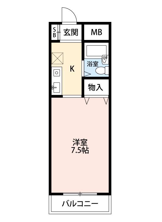 土師町の完工年月(1995年3月)築の賃貸マンションの間取り