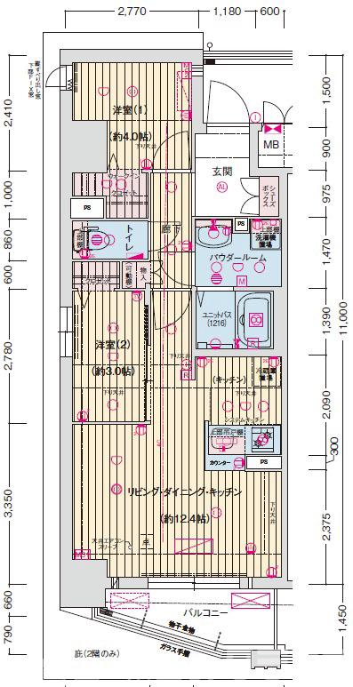 ソルテラスKYOTO西大路 瑠の間取り