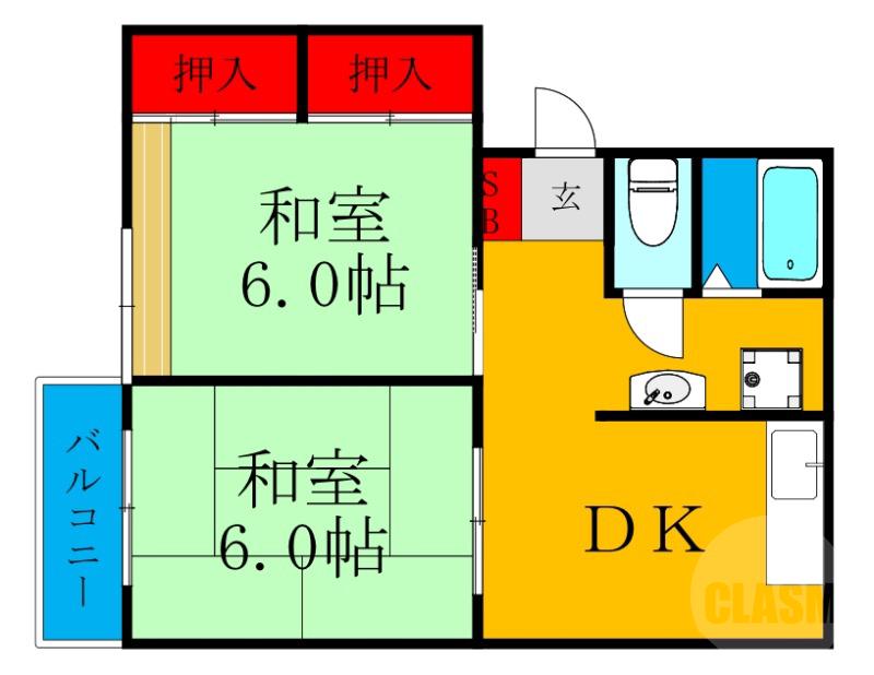 小松の完工年月(1992年12月)築の賃貸マンションの間取り