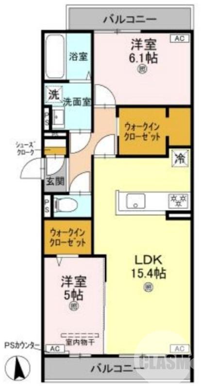 賑町の完工年月(2026年2月)築の賃貸アパートの間取り