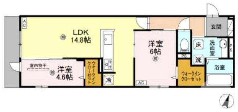 土塔町の完工年月(2026年1月)築の賃貸アパートの間取り