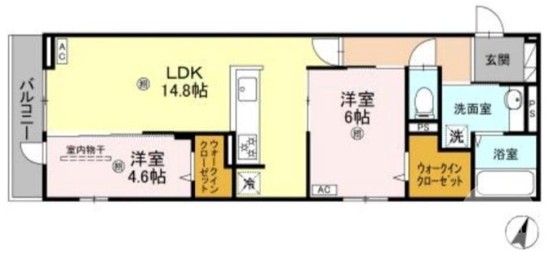 土塔町の完工年月(2026年1月)築の賃貸アパートの間取り
