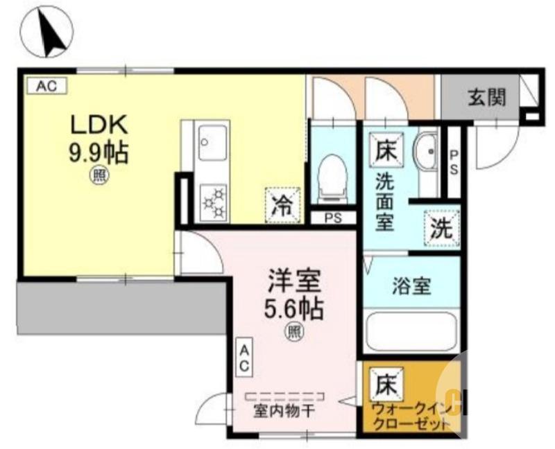 鳳中町の完工年月(2026年3月)築の賃貸アパートの間取り