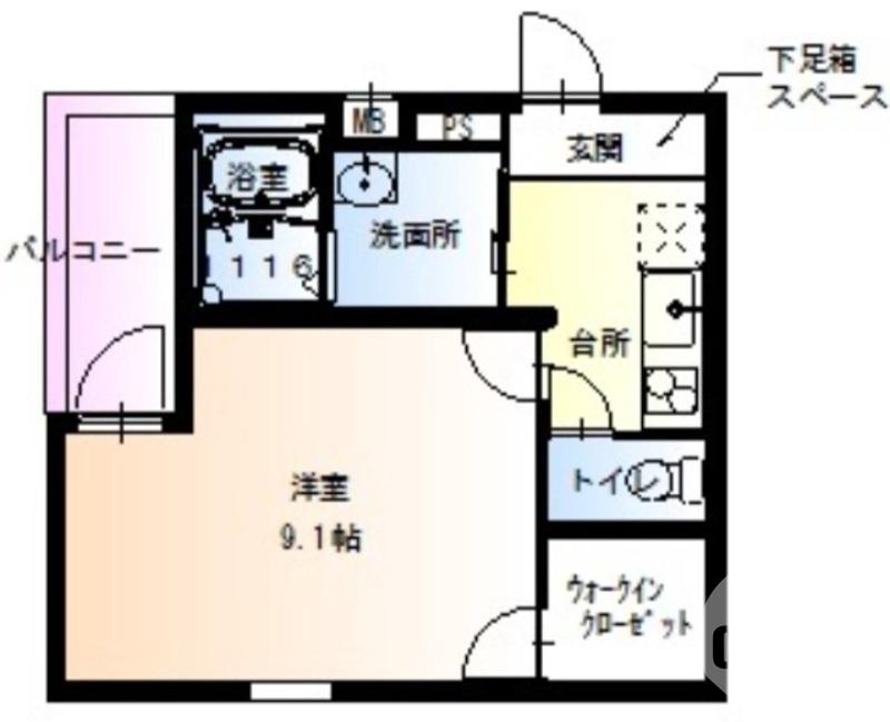 南長尾町の完工年月(2018年7月)築の賃貸アパートの間取り