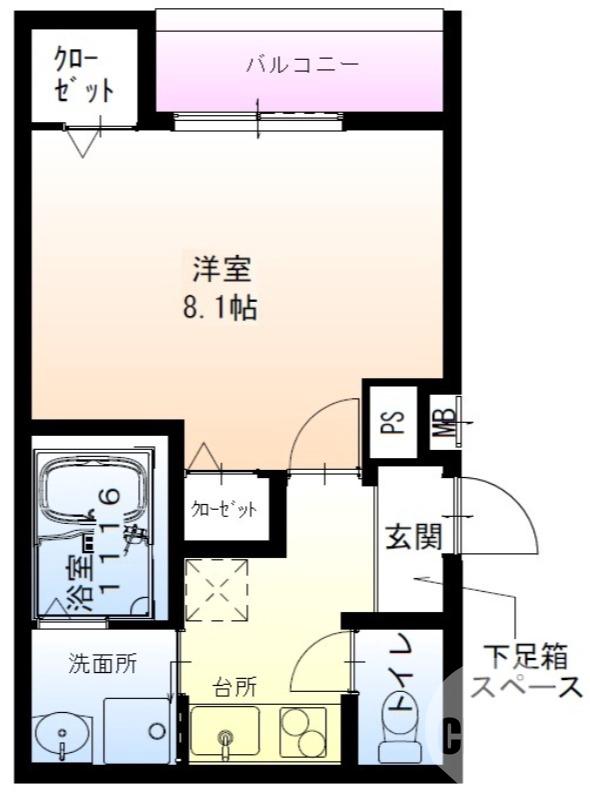 大浜北町の完工年月(2021年12月)築の賃貸アパートの間取り