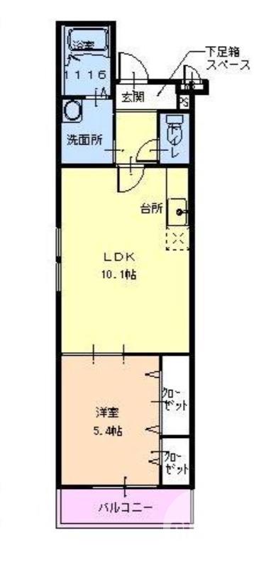 北長尾町の完工年月(2014年11月)築の賃貸アパートの間取り