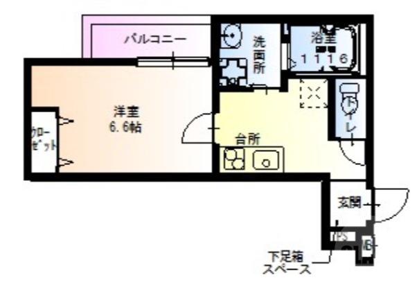 下新庄の完工年月(2020年8月)築の賃貸アパートの間取り